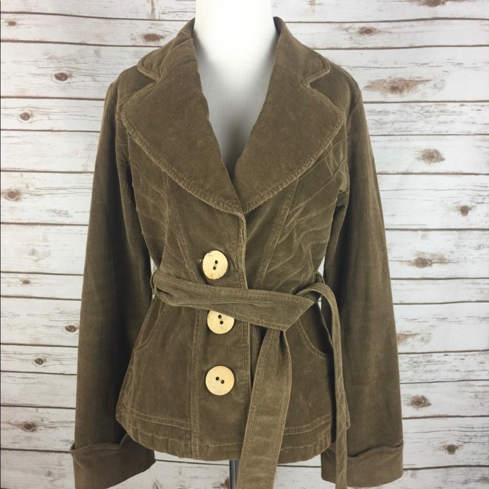 Anthropologie Tulle Brown Corduroy Jacket